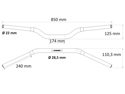 Homologovaná řídítka ACCOSSATO HBT185N černý