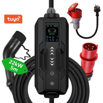 Cestovní nabíjecí stanice Immax NEO LITE pro elektromobily EV/PHEV AC Type 2 22kW Tuya