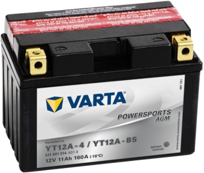 Motobaterie Varta Powersports AGM, 12V 11Ah, YT12A-BS - bazar