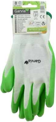 Rukavice zahradní vel. 8 NITRILE green Garvia 22006