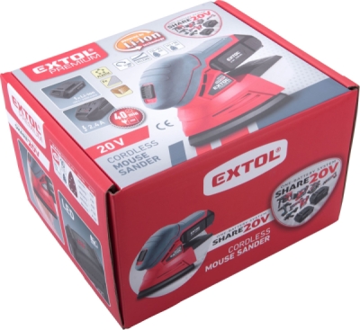 Brúska vibračná delta aku SHARE20V, 20V Li-ion, 2000mAh EXTOL PREMIUM