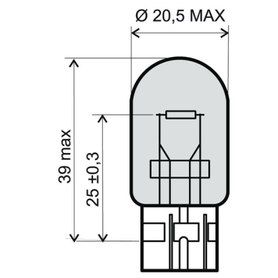 Žárovka RMS 246510381 12V 21W T20 bílá