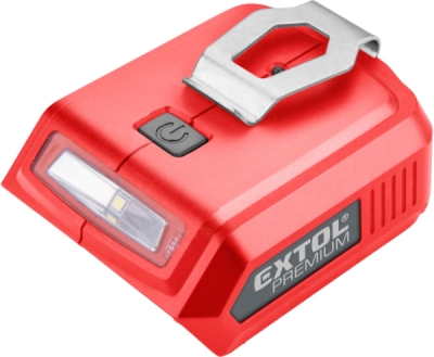 EXTOL PREMIUM nabíječka aku pro USB zařízení, se světlem, SHARE20V, bez baterie, 5V/2A - 8891896