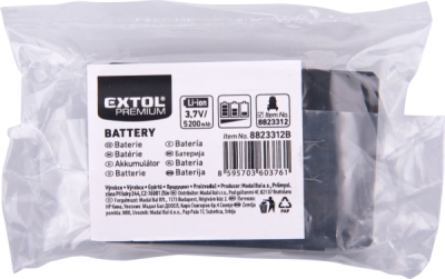 EXTOL PREMIUM baterie akumulátorová k laseru 8823312, 3,7V, Li-ion, 5200mAh (19,2Wh) - 8823312B