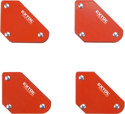 EXTOL PREMIUM magnet-úhelník svařovací mini, sada 4ks, 45°-90°-135°, nosnost do 4kg - 8815180