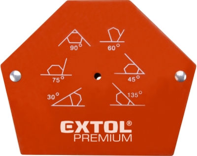 EXTOL PREMIUM magnet-úhelník svařovací, 30°-45°-60°-75°-90°-135°, nosnost do 22kg - 8815194