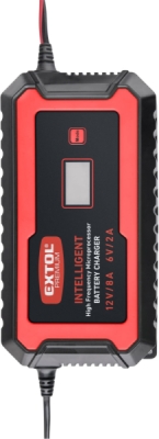 EXTOL PREMIUM autonabíječka 9stupňová, řízená mikroprocesorem, 12V/6V, 8A - 8897303