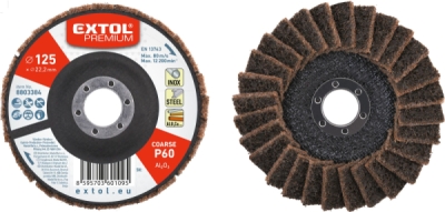EXTOL PREMIUM kotouč lamelový šikmý z brusného korundového rouna, O 125mm, P60-hrubý - 8803384
