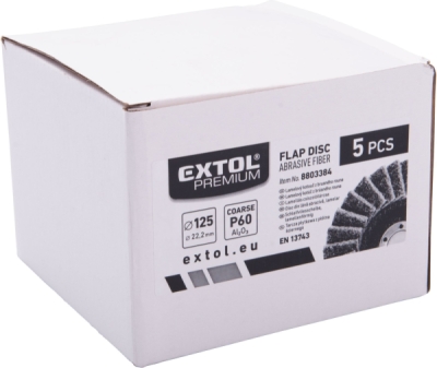 EXTOL PREMIUM kotouč lamelový šikmý z brusného korundového rouna, O 125mm, P60-hrubý - 8803384