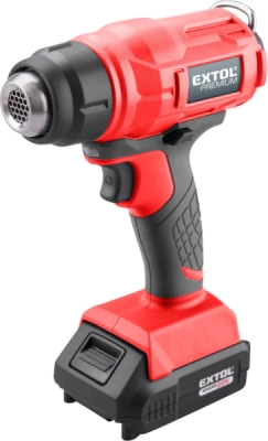 EXTOL PREMIUM pistole horkovzdušná aku SHARE20V, 550°C, 20V Li-ion, 2Ah - 8891866