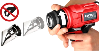 EXTOL PREMIUM pistole horkovzdušná aku SHARE20V, 550°C, 20V Li-ion, 2Ah - 8891866