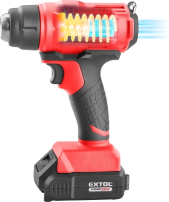 EXTOL PREMIUM pistole horkovzdušná aku SHARE20V, 550°C, 20V Li-ion, 2Ah - 8891866