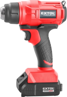 EXTOL PREMIUM pistole horkovzdušná aku SHARE20V, 550°C, 20V Li-ion, 2Ah - 8891866