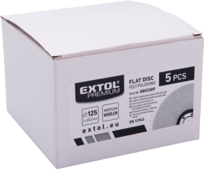 EXTOL PREMIUM kotouč leštící filcový/plstěný, celoobvodový rovný, O 125x15mm - 8803389