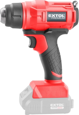 EXTOL PREMIUM pistole horkovzdušná aku SHARE20V, 550°C, 20V Li-ion, bez baterie a nabíječky - 8891867