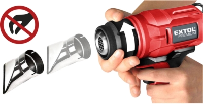 EXTOL PREMIUM pistole horkovzdušná aku SHARE20V, 550°C, 20V Li-ion, bez baterie a nabíječky - 8891867