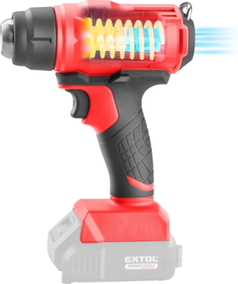 EXTOL PREMIUM pistole horkovzdušná aku SHARE20V, 550°C, 20V Li-ion, bez baterie a nabíječky - 8891867