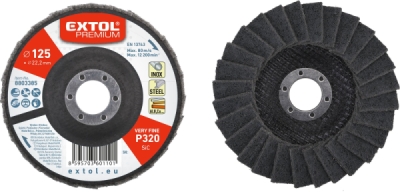 EXTOL PREMIUM kotouč lamelový šikmý z brusného karbidového rouna, O 125mm, P320-velmi jemný - 8803385
