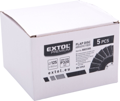EXTOL PREMIUM kotouč lamelový šikmý z brusného karbidového rouna, O 125mm, P320-velmi jemný - 8803385