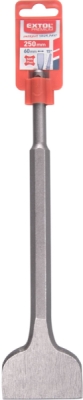 EXTOL PREMIUM plochý sekáč SDS PLUS lomený 15°, 250x14mm, šírka ostria 60mm - 8801511