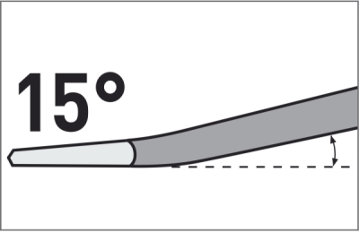EXTOL PREMIUM plochý sekáč SDS PLUS lomený 15°, 250x14mm, šírka ostria 60mm - 8801511