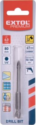 EXTOL PREMIUM vrták na sklo a keramiku karbidový, O 6mm - 8801886