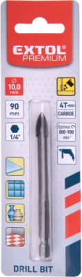 EXTOL PREMIUM vrták na sklo a keramiku karbidový, O 10mm - 8801890