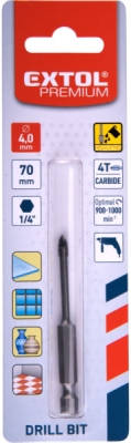 EXTOL PREMIUM vrták na sklo a keramiku karbidový, O 4mm - 8801884