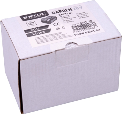 EXTOL PREMIUM baterie akumulátorová GARDEN20V, 20V Li-ion, 4000mAh - 8895782