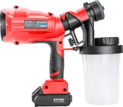 EXTOL PREMIUM pistole stříkací HVLP aku SHARE20V, 20V Li-ion, 2Ah - 8891862