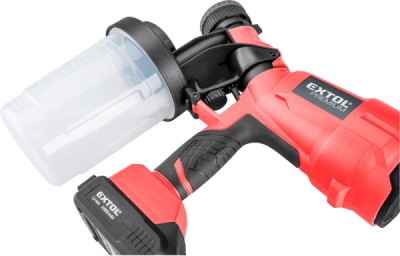 EXTOL PREMIUM pistole stříkací HVLP aku SHARE20V, 20V Li-ion, 2Ah - 8891862