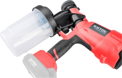 EXTOL PREMIUM pistole stříkací HVLP aku SHARE20V, 20V Li-ion, bez baterie a nabíječky - 8891863