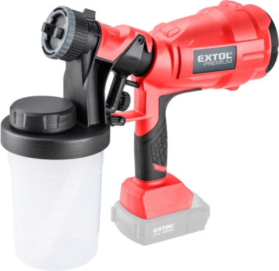 EXTOL PREMIUM pistole stříkací HVLP aku SHARE20V, 20V Li-ion, bez baterie a nabíječky - 8891863