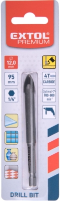 EXTOL PREMIUM vrták na sklo a keramiku karbidový, O 12mm - 8801892