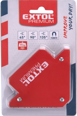 EXTOL PREMIUM magnet-úhelník svařovací, 45°-90°-135°, nosnost do 11kg - 8815183