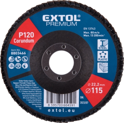 EXTOL PREMIUM kotouč lamelový šikmý korundový, O115mm, P120 - 8803466