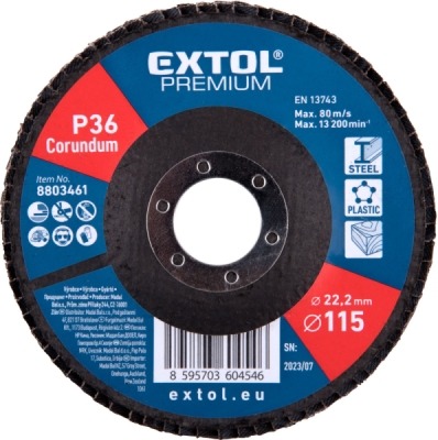 EXTOL PREMIUM kotouč lamelový šikmý korundový, O115mm, P36 - 8803461