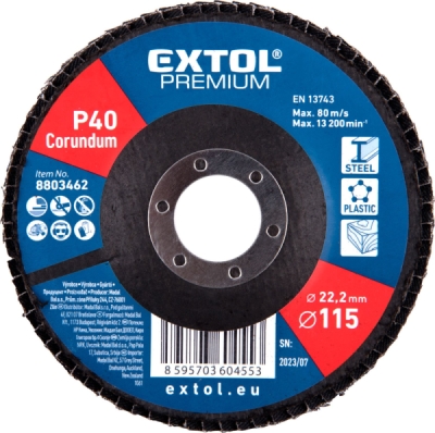 EXTOL PREMIUM kotouč lamelový šikmý korundový, O115mm, P40 - 8803462