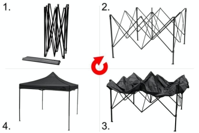 Párty stan nůžkový 3x3m šedý WATERPROOF Cattara 13342