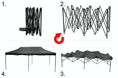 Párty stan nůžkový 3x6m šedý WATERPROOF Cattara 13343