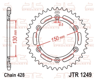 Řetězová rozeta JT JTR 1249-51 51 zubů, 428