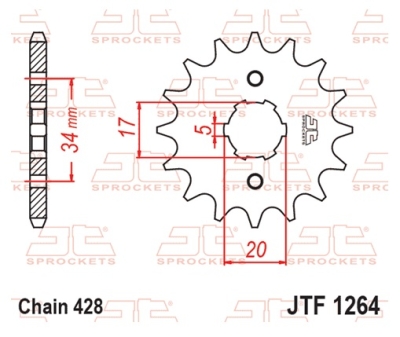 Řetězové kolečko JT JTF 1264-15 15 zubů, 428