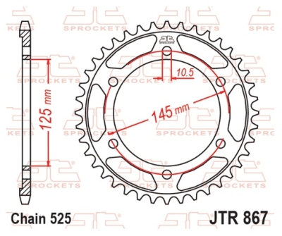 Řetězová rozeta JT JTR 867-42 42 zubů, 525