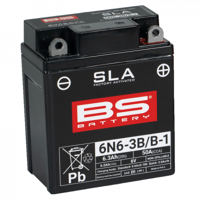 Továrně aktivovaná motocyklová baterie BS-BATTERY 700.300917 6N6-3B/B-1 (FA)
