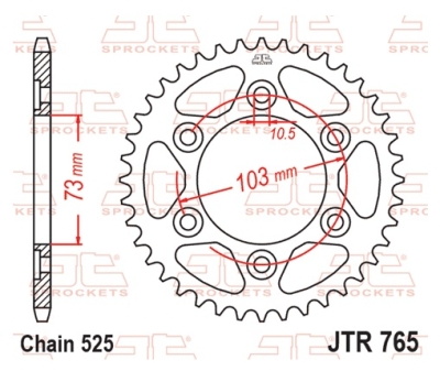 Řetězová rozeta JT JTR 765-43 43 zubů, 525