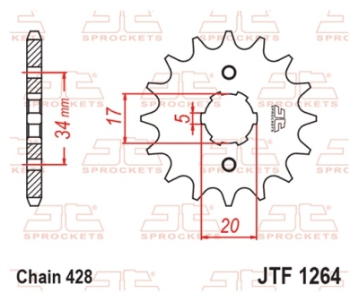 Řetězové kolečko JT JTF 1264-16 16 zubů, 428