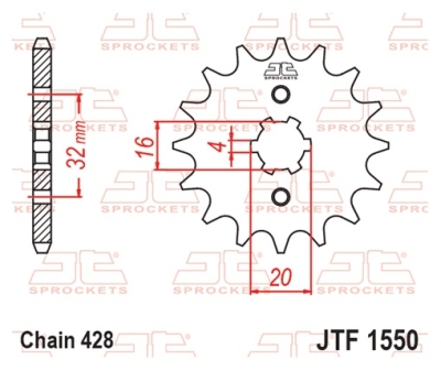 Řetězové kolečko JT JTF 1550-14 14 zubů, 428