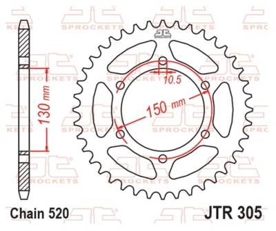 Řetězová rozeta JT JTR 305-46 46 zubů, 520