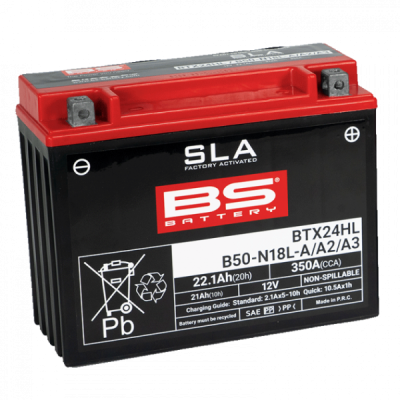 Továrně aktivovaná motocyklová baterie BS-BATTERY BTX24HL (FA) (YTX24HL (FA)) SLA