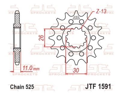 Řetězové kolečko JT JTF 1591-16 16 zubů, 525